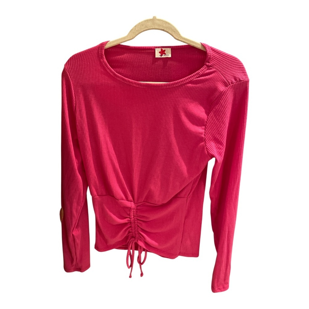 Pink Long Sleeve Ruched Top